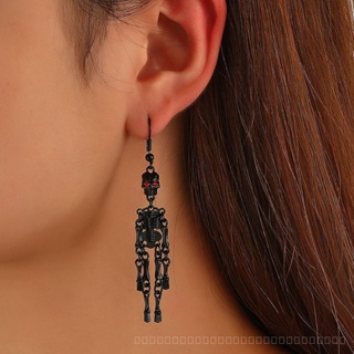 0908WSJ Gothic Dark Skull Earrings Female Exaggerated Punk Hollow Ghost Skeleton Earrings Halloween Earrings WXFH