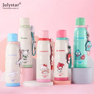 JULYSTAR สำหรับ Sanrio ของแท้หมุนสูงมูลค่าสีแนวโน้มแฟชั่น Campus Girls ถ้วยน้ำ 316 สแตนเลสแบบพกพาถ้วย