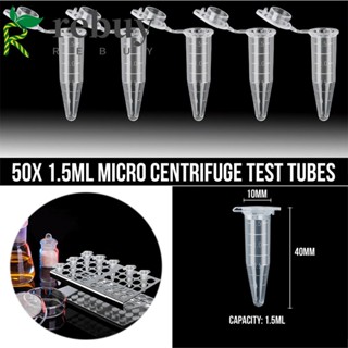 Rebuy หลอดทดลองพลาสติกใส หลอดทดลองแรงเหวี่ยง ขนาดเล็ก 1.5 มล. สําหรับห้องปฏิบัติการ