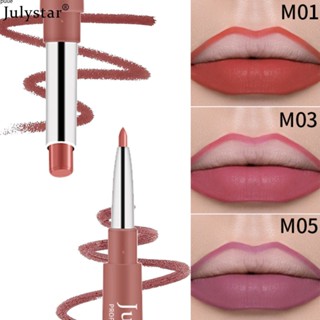 12 สี Doubleended ลิปสติกปากกา Lip Liner Nonstick Cup Matte ลิปสติกปากกาแต่งหน้าแบบพกพากันน้ำแต่งหน้า 12 สีกำมะหยี่ matte ลิปสติก lip liner ดินสอ puueqg