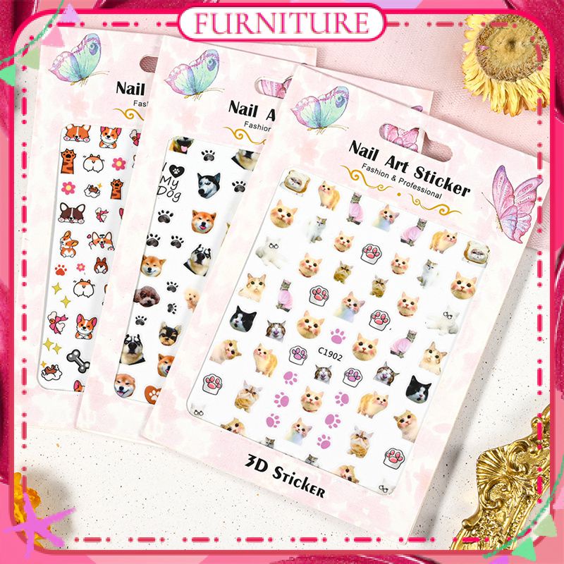 ♕ สติ๊กเกอร์ติดเล็บ 3d สติ๊กเกอร์ติดเล็บลายกราฟฟิตี้มือสีสันสดใส Cat สติ๊กเกอร์ติดเล็บปาร์ตี้เทศกาลอุปกรณ์แต่งเล็บเครื่องมือแต่งเล็บสำหรับร้านเล็บเฟอร์นิเจอร์