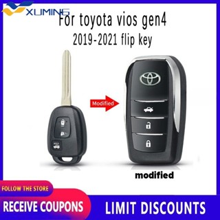 เคสรีโมตกุญแจรถยนต์ คุณภาพสูง แบบเปลี่ยน สําหรับ Toyota Vios flip key gen 4 2019 2020 2021 2022