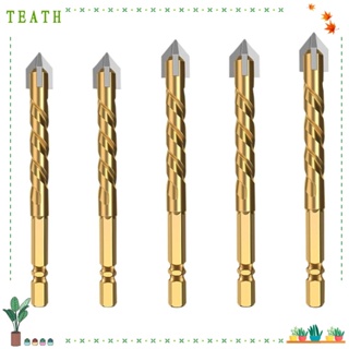 Teath ดอกสว่านสามเหลี่ยม โลหะผสมแข็ง ด้ามจับหกเหลี่ยม อเนกประสงค์ สําหรับเจาะกระเบื้อง เซรามิค