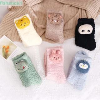 FISHSTICK1 Women Frog Socks Warm Comfortable Middle Tube Three-dimensional Penguin Korean Style Cartoon Hosiery