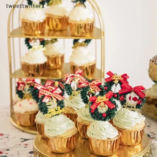 ป้ายท็อปเปอร์ ลาย Twee Merry Christmas สําหรับตกแต่งเค้กวันเกิด ต้นคริสต์มาส ขนมหวาน