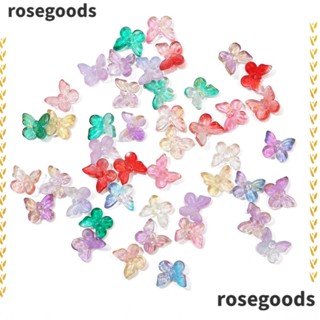 Rosegoods1 จี้คริสตัลใส รูปผีเสื้อ ไล่โทนสี สําหรับทําเครื่องประดับ DIY