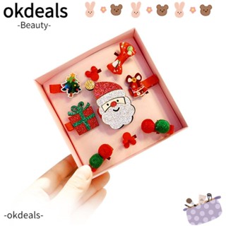 Okdeals กิ๊บติดผม ลายน่ารัก ของขวัญวันคริสต์มาส สําหรับเด็กผู้หญิง 9 ชิ้น