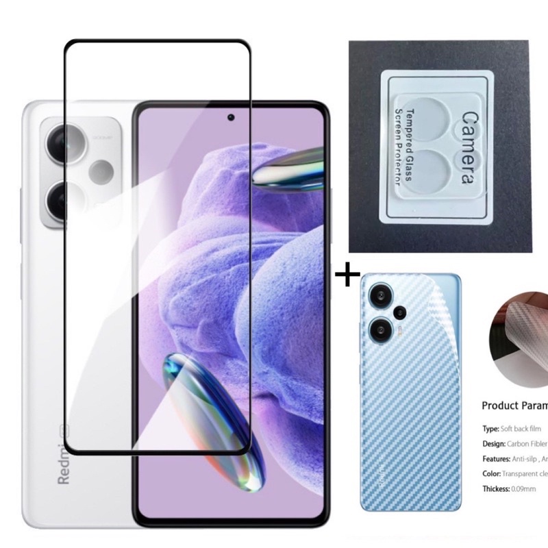 ชุด 3in1ฟิล์ม สำหรับ Xiaomi Redmi Note12(5G)/(4G)/Pro/ Redmi Note 12Pro+ ฟิล์มเลนส์กล้อง ฟิล์มกระจกเต็มจอ ฟิล์มหลัง
