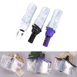 Automatic Folding Transparent Auto Open Close Umbrella Tri-fold Clear Umbrella