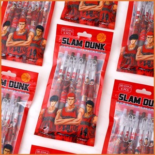 Wilk ปากกาเจล ลายการ์ตูน SLAM DUNK เครื่องเขียน สําหรับนักเรียน 6 ชิ้น ต่อชุด