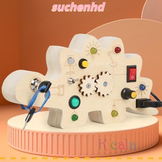 Suchenhd ของเล่นมอนเตสซอรี่ พร้อมไฟ รูปไดโนเสาร์ เสริมการเรียนรู้ประสาทสัมผัส สําหรับเด็กผู้ชาย และเด็กผู้หญิง