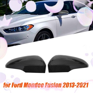 ขอบฝาครอบกระจกมองหลังรถยนต์ คาร์บอนไฟเบอร์ ABS สําหรับ Ford Mondeo Fusion 2013-2021 1 คู่