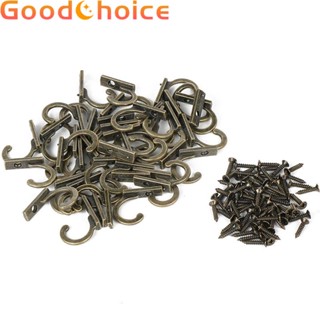 Hooks 100pcs Holder Household Screws Antique Single row For Clothes Robe