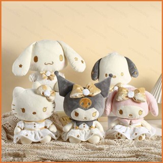 Kts Sanrio Gold Series ตุ๊กตาของเล่น Kuromi Melody Pachacco Cinnamoroll Hello Kitty สําหรับเด็ก