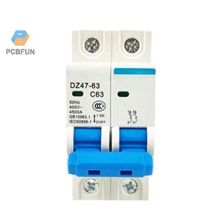 Pcbfun เบรกเกอร์วงจร Dz47-63 2p 6-63a ป้องกันไฟโหลดเกิน 400v 50hz