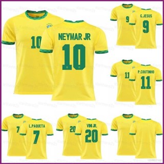 เสื้อกีฬาแขนสั้น ลายทีมชาติฟุตบอล NP2 Brazil Neymar Paqueta Jesus Vini Coutinho พลัสไซซ์ สําหรับผู้ชาย และผู้หญิง