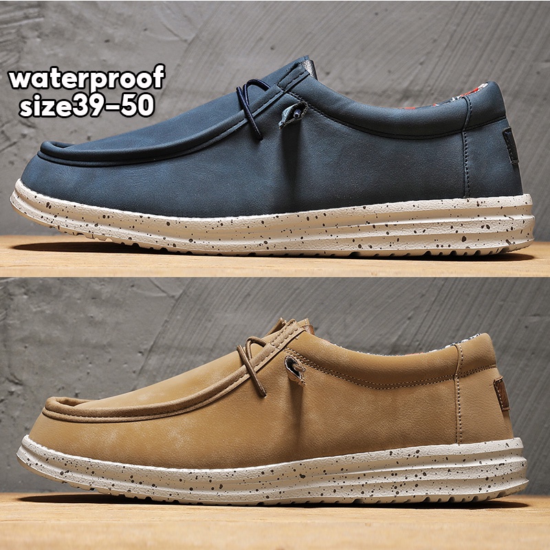 [size39-50] รองเท้าผ้าใบหนัง กันน้ํา น้ําหนักเบา
