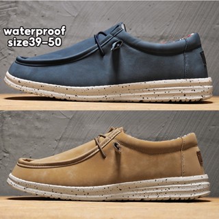 [size39-50] รองเท้าผ้าใบหนัง กันน้ํา น้ําหนักเบา
