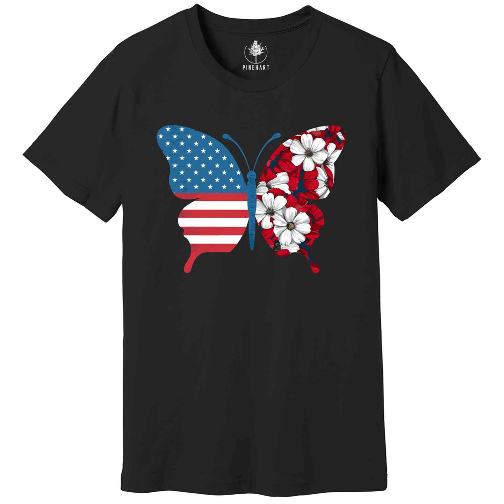 เสื้อผีเสื้อ Usa เสื้อ 4Th Of July สําหรับ 4Th Of July, Patriotic Butterfl