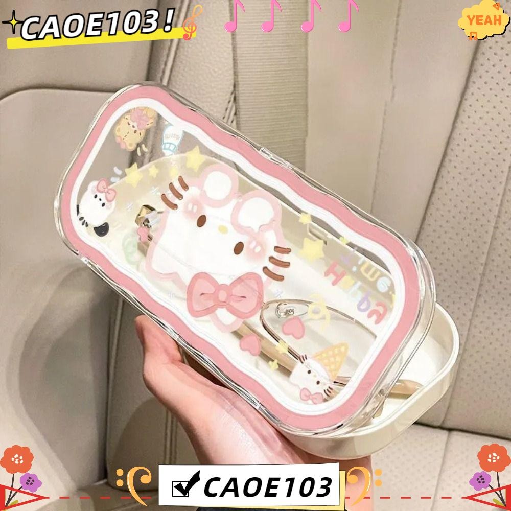 Caoe103 ที่เก็บแว่นตา, กล่องเก็บการ์ตูนแมว Hello Kitty, ของขวัญแบบพกพาสําหรับเด็กผู้หญิง Kawaii Sanrio แว่นกันแดดป้องกัน