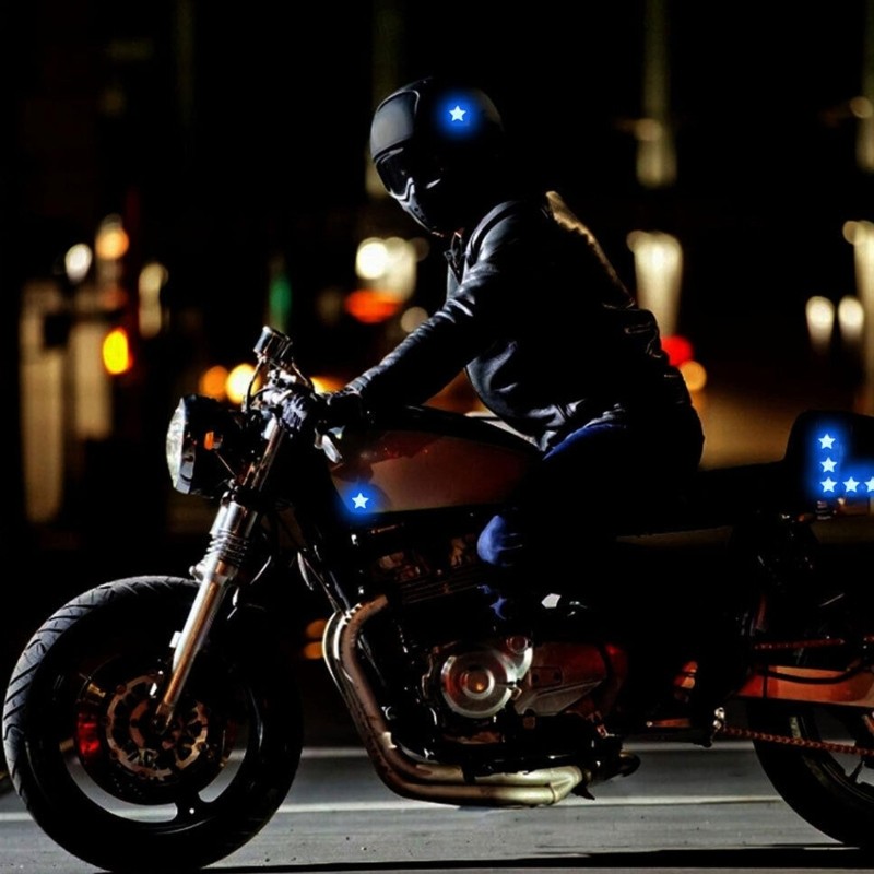 Hrtyvhin 6 ชิ้นสะท้อนแสง Star Decals เทปเตือนสําหรับรถจักรยานยนต์รถบรรทุกจักรยาน Nighttime สติกเกอร์