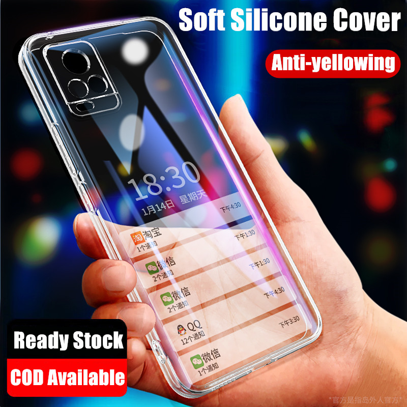 สําหรับ Vivo Y73 V2059 V2146 V2212 V2168 Slim Soft Clear Silicon Fine Hole Scratch-Resistant Jelly C