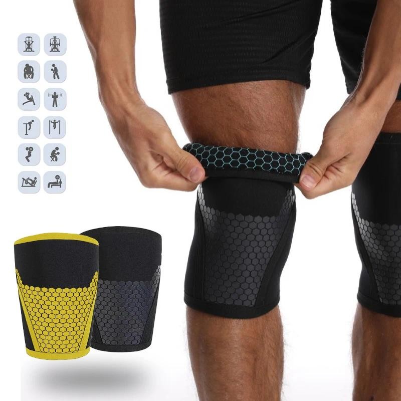 1 คู่ 7 มม. Neoprene เข่าสําหรับยกน้ําหนักการบีบอัดเข่ารั้งสนับสนุนสําหรับ Squats Crossfit การฝึกอบรมออกกําลังกาย