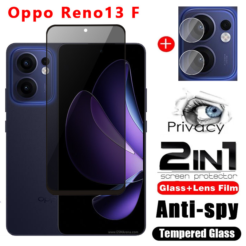 Oppo Reno 13 F 4G 5G 2025 ความเป็นส่วนตัวกระจกนิรภัยป้องกันหน้าจอคลุมทั้งหมดฟิล์มป้องกันโทรศัพท์สําหรับ Reno13F 13F เลนส์กล้อง