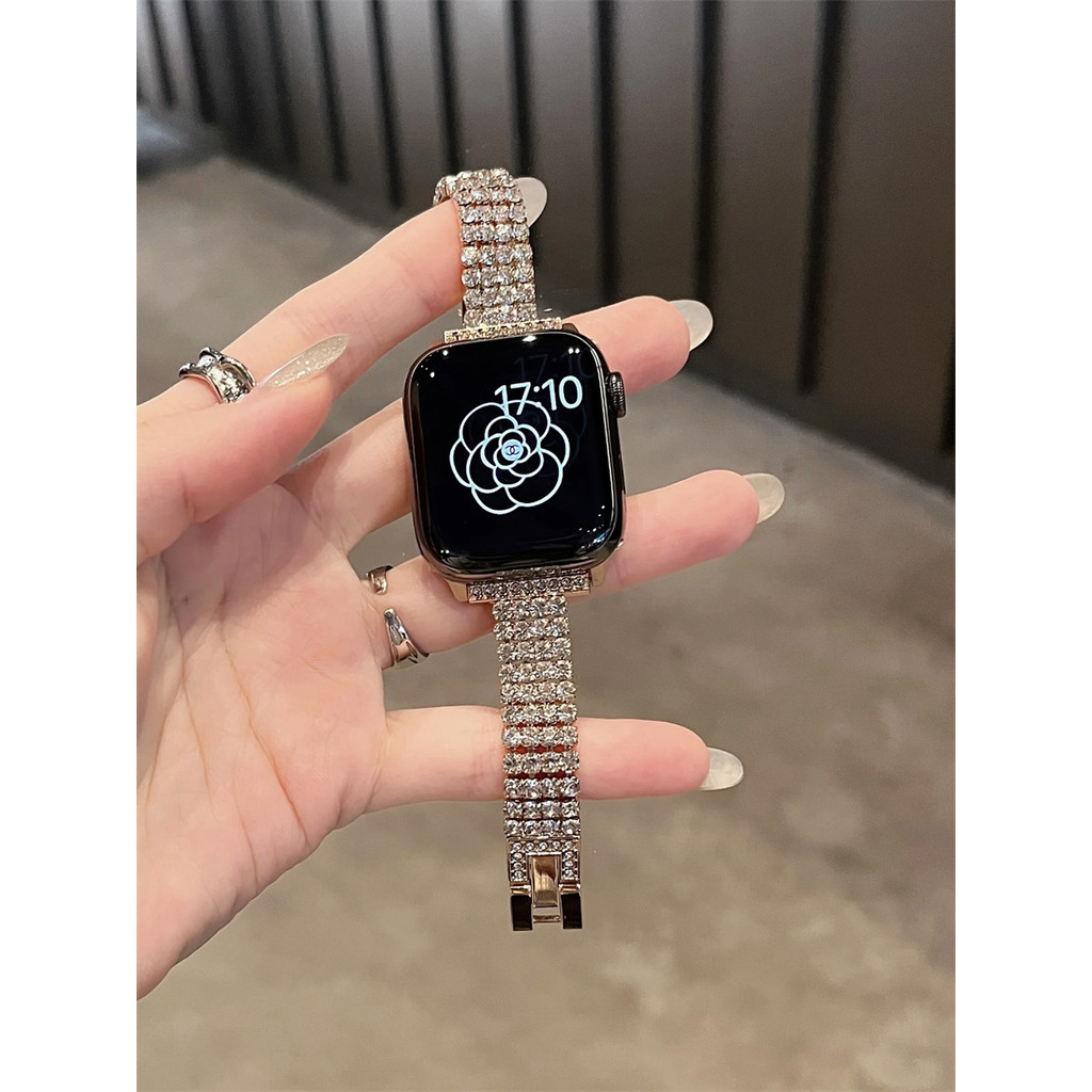 หรูหรา Insfor Watchs10 Starry Rhinestone Strap Iwatch98 Watch 765432 โลหะสําหรับนาฬิกา ชุด พิเศษ 8 7 6 กับ 5 4 3 2 1 ขนาด 49 มม. 41 มม. 45 มม. 44 มม. 42 มม. 40 มม. 38 มม.