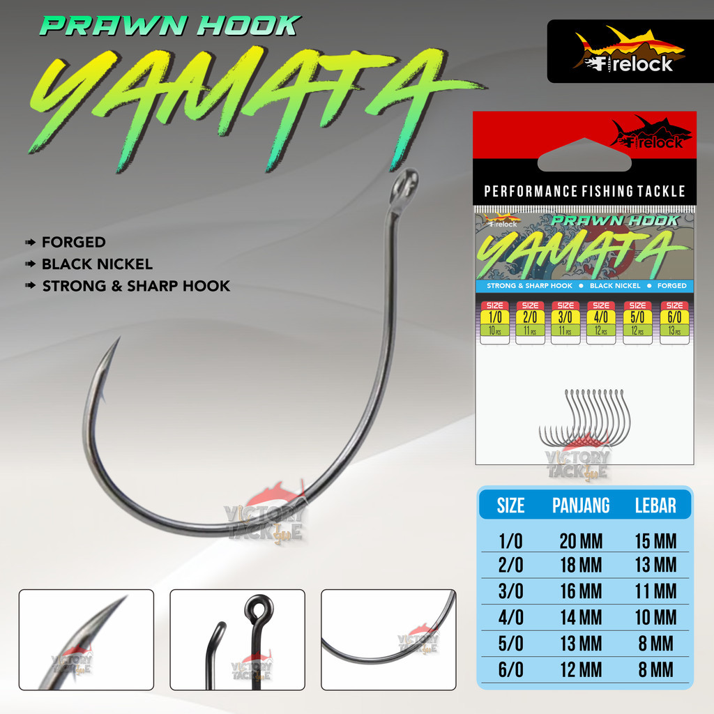 Yamata PRAWN HOOK FIRELOCK ตะขอตกปลาตะขอ