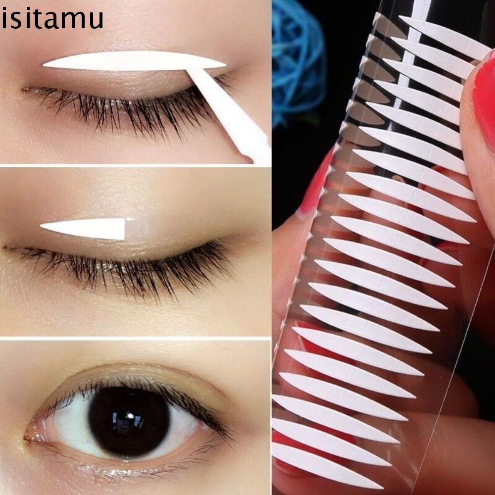 Isitaft 200 คู่ที่มองไม่เห็นเทปตาสองชั้น, สองด้านเหนียวธรรมชาติผิวสติกเกอร์ตาสองชั้นพับ, โปร่งใสรูปมะกอกตาโตเครื่องมือแต่งตา