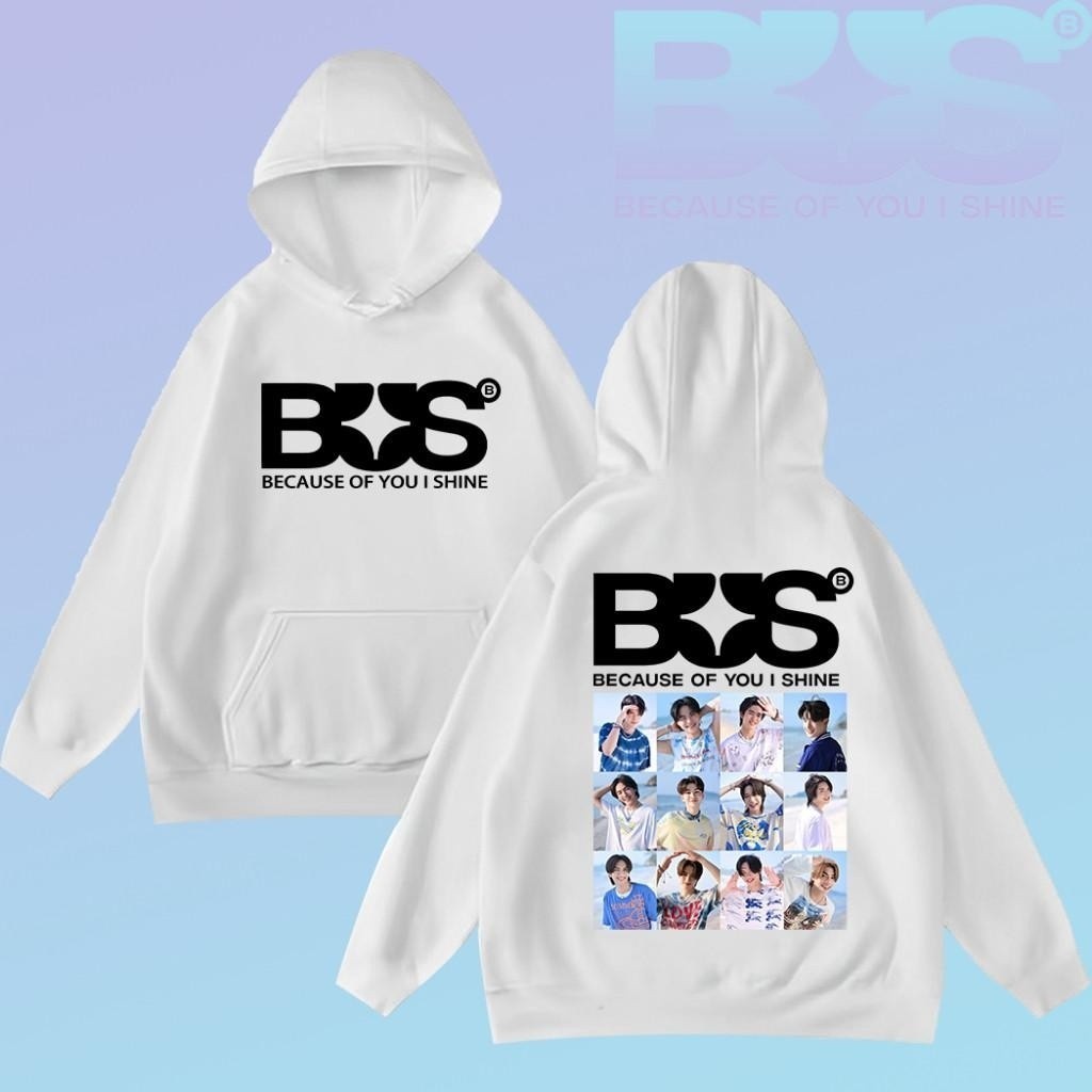 แฟชั่น Hoodies เสื้อฮู้ดแขนยาว Because of you, i shine  เสื้อกันหนาวผู้ชาย BUS hoodies ผ้าฝ้ายแขนยาว ผ้าฝ้ายใหม่