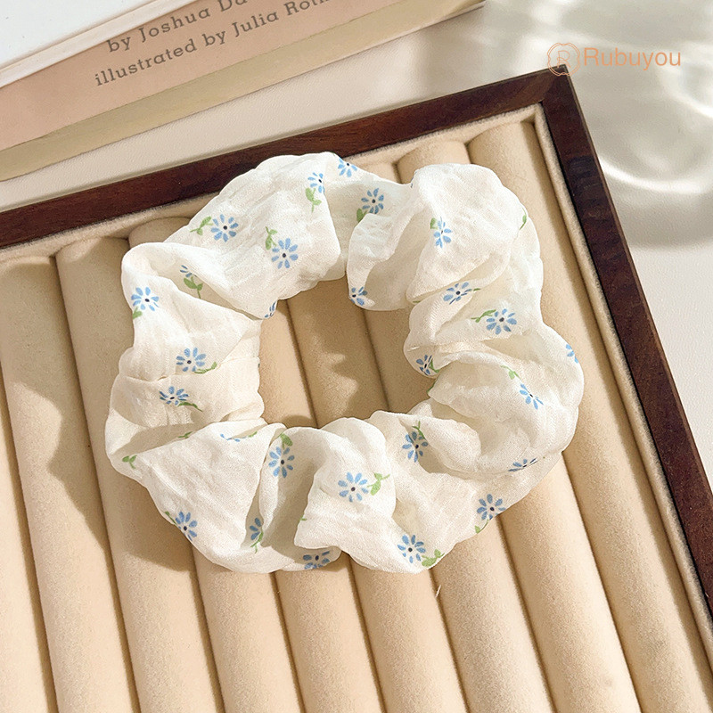 Rubuyou ดอกไม้ขนาดเล็กลำไส้ใหญ่เชือกผมโบว์อุปกรณ์เสริมผมลูกไม้ริบบิ้นเชือกผม