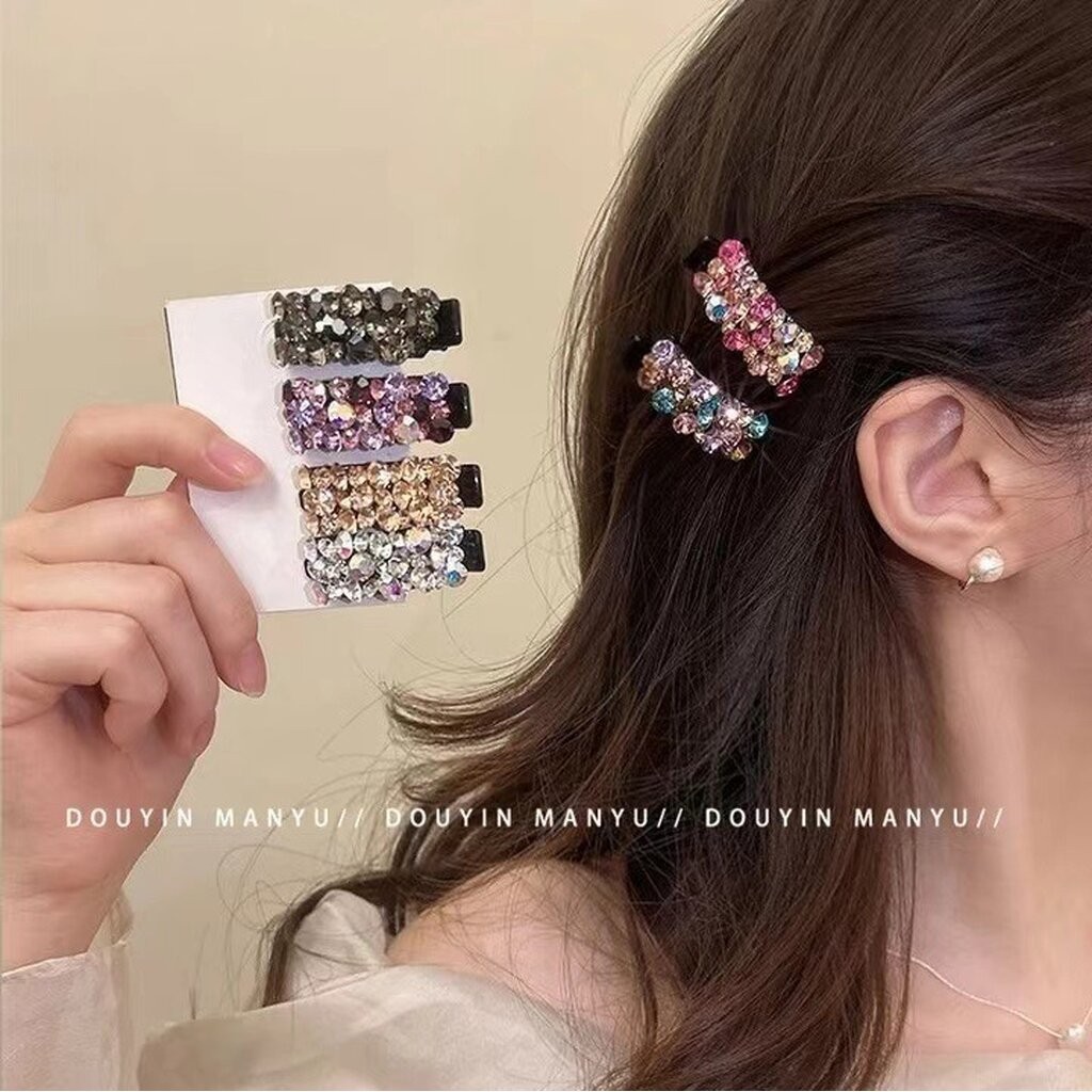 MYPINK กิ๊บติดผม พลอยสลับสี หรู ดูดี กิ๊บติดผมผู้หญิง