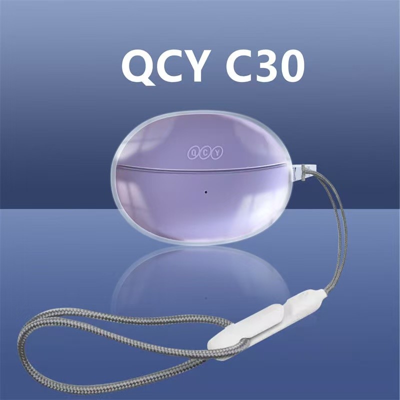 สําหรับ QCY Crossky C30 หูฟังใหม่ (2024),โปร่งใส TPU กรณีกันกระแทกป้องกันสําหรับ QCY C30S หูฟังพร้อม
