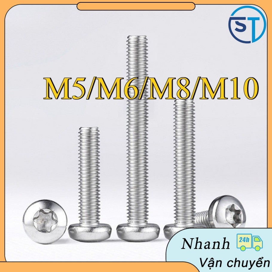 สกรูเครื่องหัวกระทะ Torx สแตนเลส 304 M5/M6/M8/M10 * L6-100mm (YL-VN)