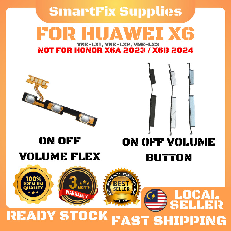 สําหรับ Honor X6 4G เปิดไฟปรับระดับเสียง Flex Power On Off ปุ่มปรับระดับเสียง VNE-LX1, VNE-LX2, VNE-