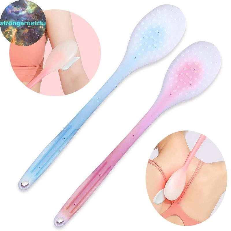 Strongaroetrtu Multi-Function Lotion Ointment Applicator ซิลิโคนยาว Body Cleaner แปรงอาบน้ํา Back Applicator TH