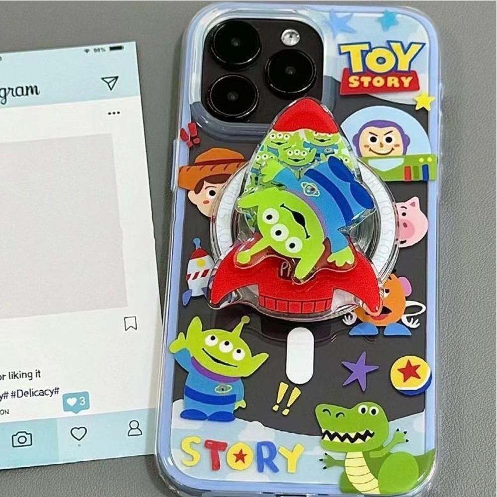 Buzz Light ปี Toy Story ภาพประกอบแม่เหล็ก Griptok เคสโทรศัพท์สําหรับ IPhone 16 Po Max 15 14 13 12 IPhone 11 กรณี 7 8 Plus Xs Max