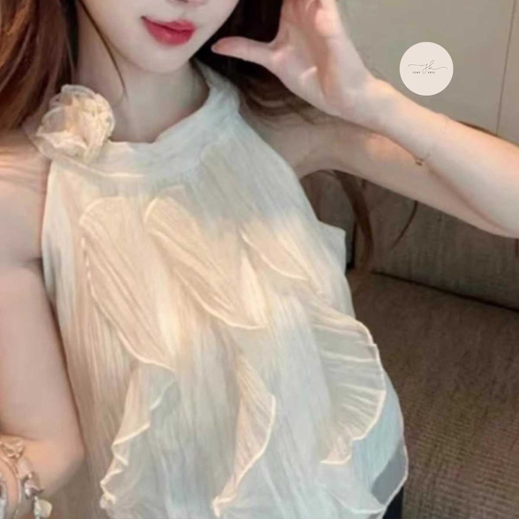 เสื้อสายเดี่ยวแฟชั่นฝรั่งเศส คัตติ้งสวย