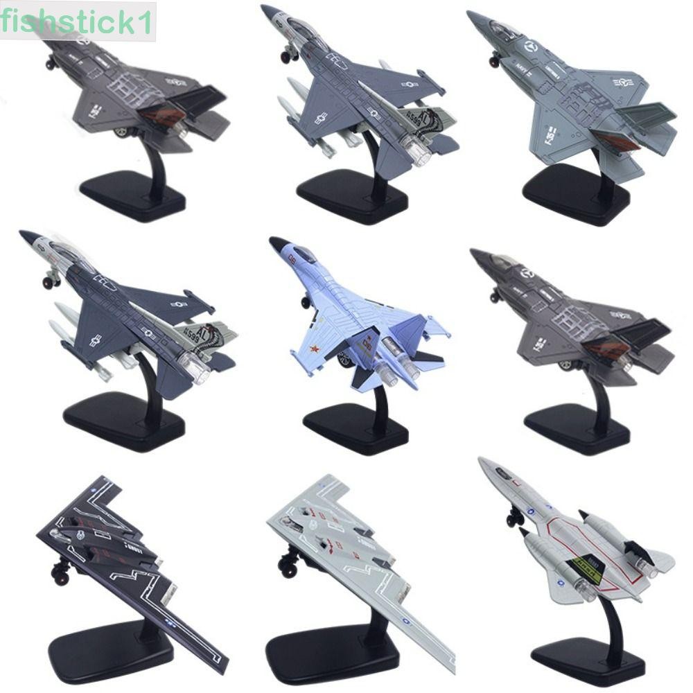 FISHSTICK1 ของเล่นเครื่องบินรบ, Diecast F16 F22 F35 Aviao Plane รุ่น, เค้ก Topper พร้อมแสงเสียงจําลองคอลเลกชัน Jet Plane ของเล่นเด็กของขวัญ