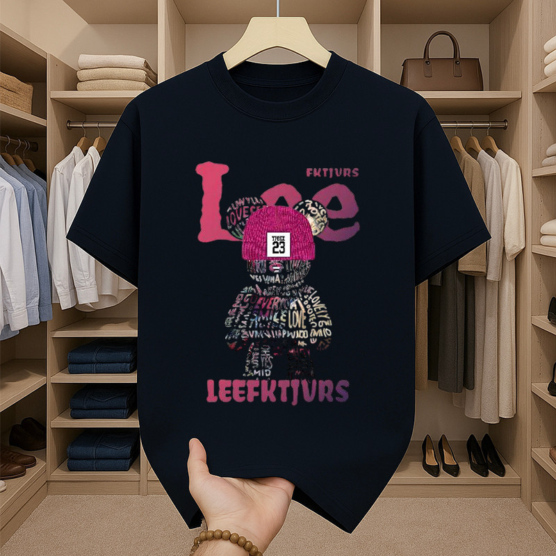 เสื้อยืดผู้ชาย สกรีนลายแฟชั่นหมีสุดฮิต คอกลม แขนสั้น oversize t-shirt เสื้อสตรีทแฟชั่นผู้ชายเท่ๆ เสื้อยืดผู้ชายคนอ้วน