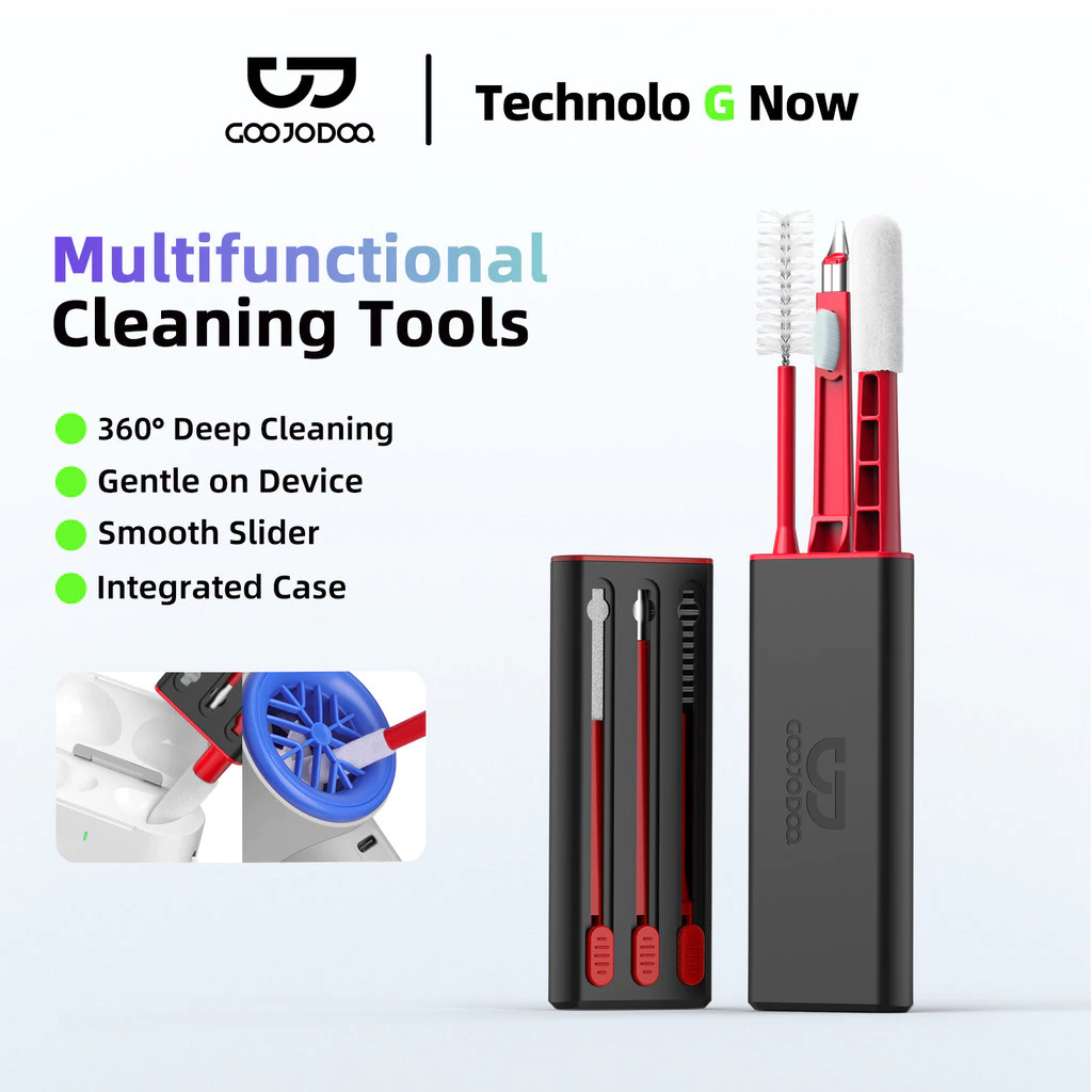 GOOJODOQ 3-in-1 Multifunction Cleaning Kit 360 Degree High Cleanliness Soft Bristles don't Damage the Machine
