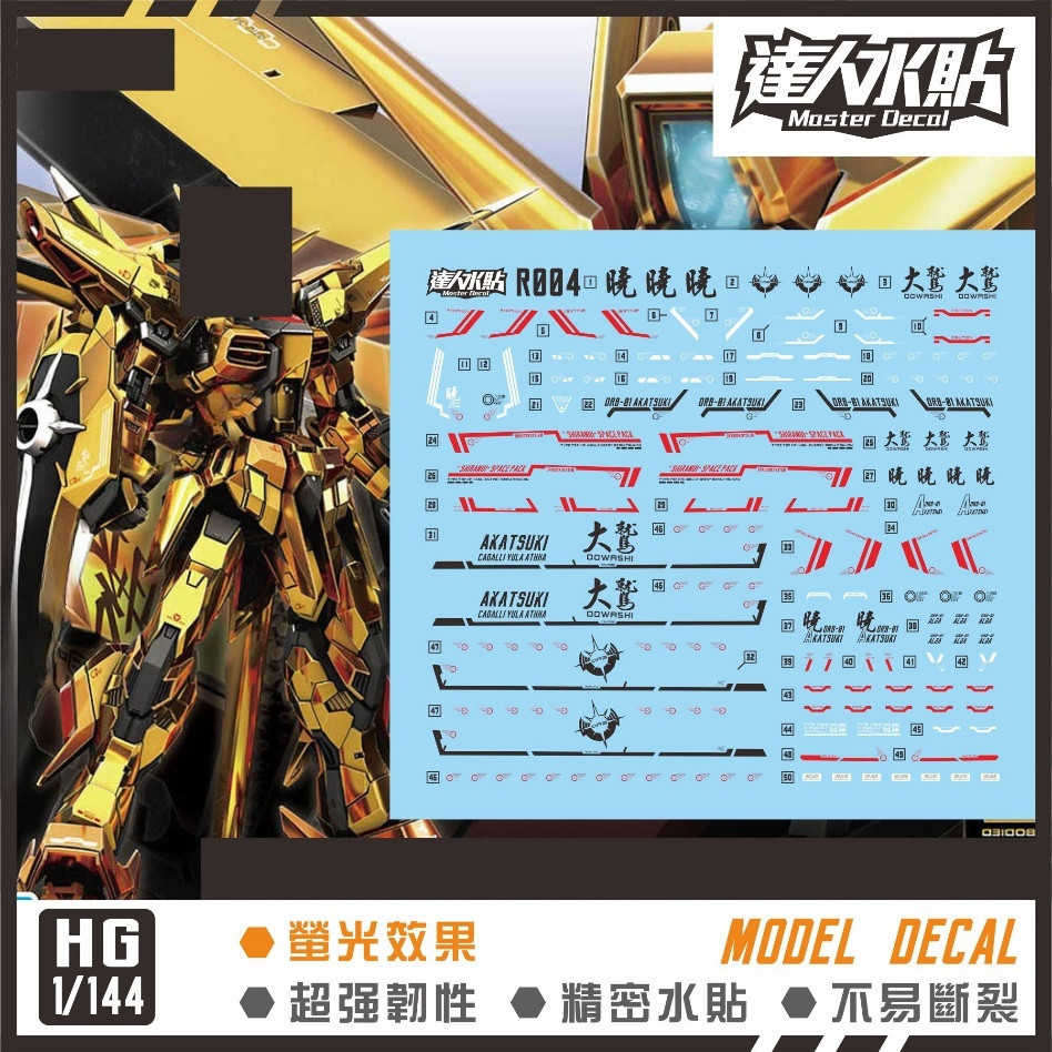 MASTER R004 RG 1/144 Akatsuki OOWashi สติ๊กเกอร์สไลด์น้ําไม่ใช่สติ๊กเกอร์ (ไม่รวมชุดหรือรุ่น)