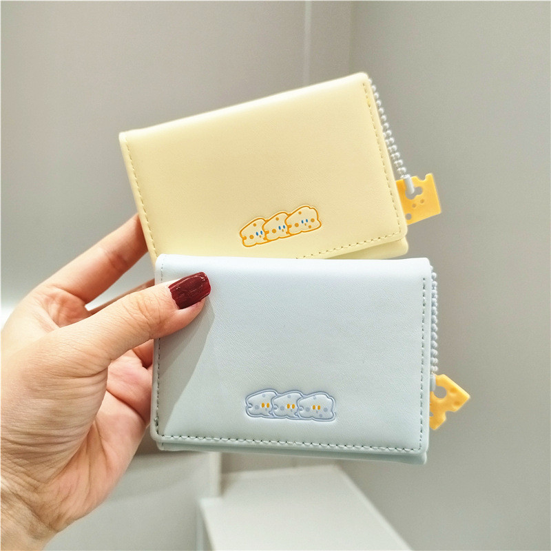 Puppy Line Design Fresh Cute Cheese Style Ladies Short Coin Purse Two-in-One Premium ins