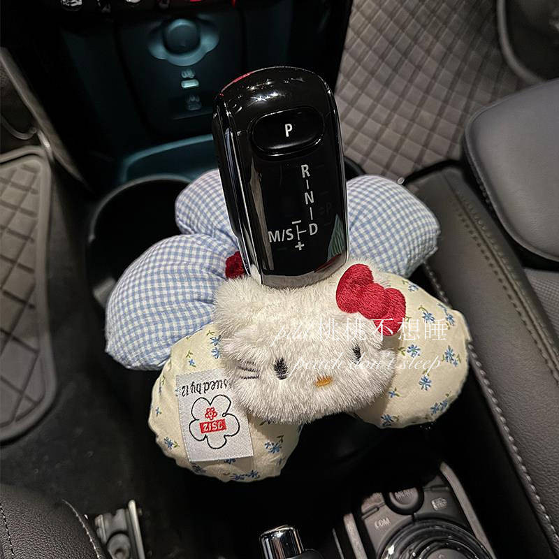 Super Cute Hellokitty Car Handlebar Cover Decoration DIY Combination Automatic Gear Decoration Protection Car Interior Decoration V294