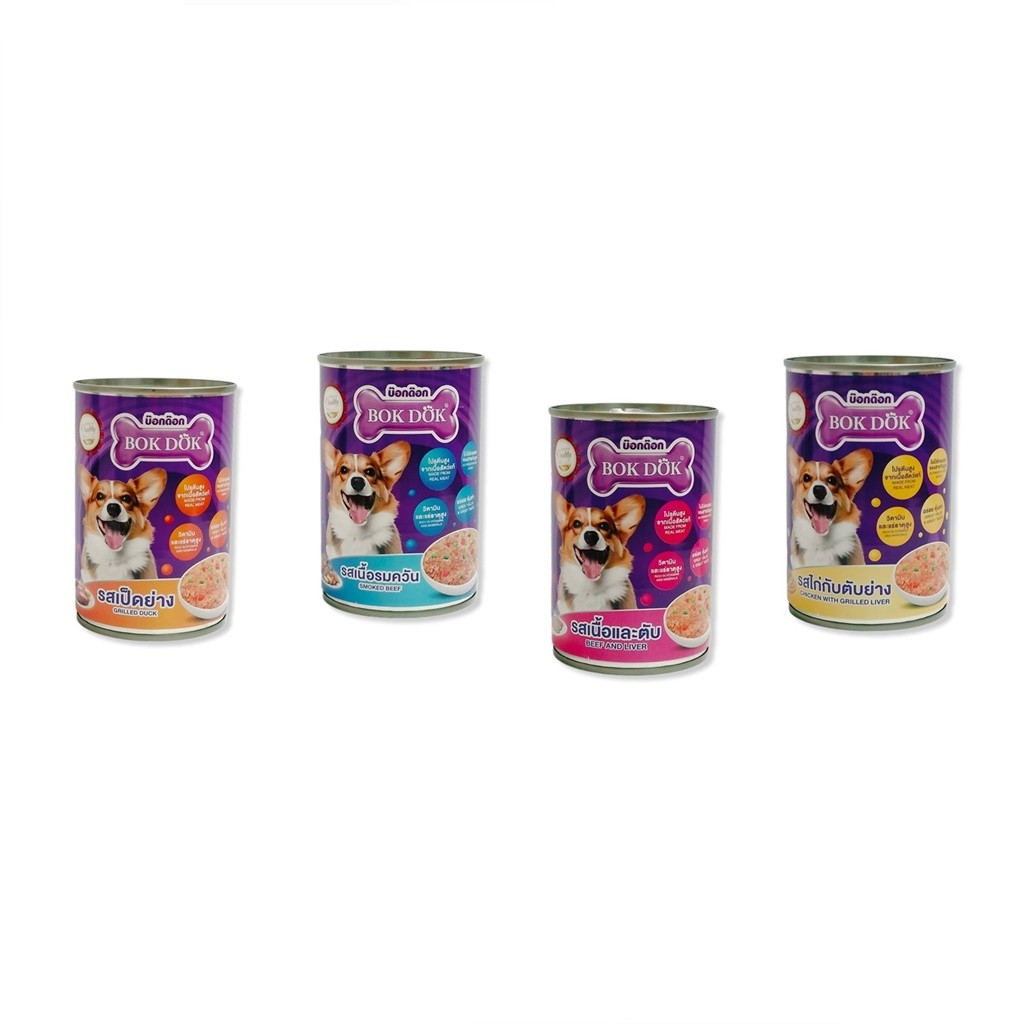 อาหารเปียกสำหรับสุนัข BOKDOK โปรตีนสูงจากเนื้อสัตว์แท้ ขนาด 400 g.