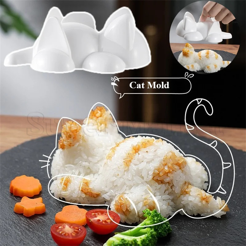[ แนะนํา] ข้าวปั้นแมวน่ารัก Mould – ขนมปังแซนวิชกด Mould – ซูชิ DIY แม่พิมพ์ – แม่พิมพ์ฟักทองมันฝรั่งบด – อุปกรณ์ทําเบนโตะสําหรับเด็ก – อุปกรณ์ครัว