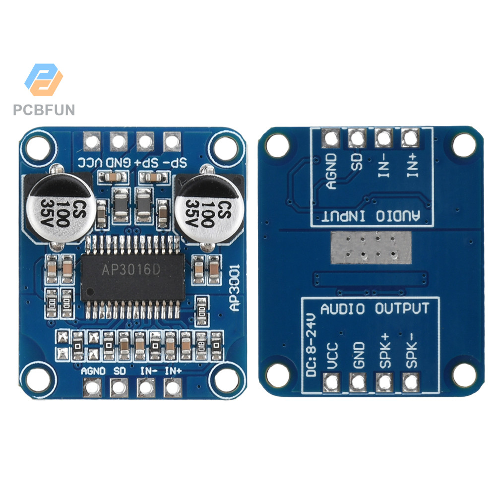 Pcbfun DC8-24V Class D บอร์ดขยายเสียงดิจิตอลเสียง Mono 10 W/20 W/30 W เครื่องขยายเสียงกําลังสูงโมดูล AP3001
