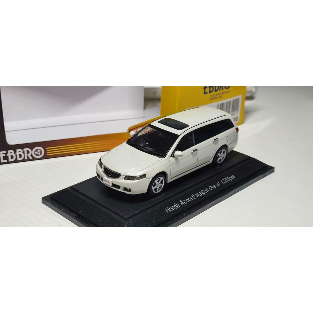 [คลังสินค้าพร้อม] Honda Accord Station Car 1/43 ebbro Alloy Car Model No Obvious ข้อบกพร่อง Pearl Wh